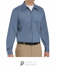 SC30PB Long Sleeve Postman Blue Wrinkle Resistant Cotton Shirt
