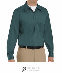 SC30SG Long Sleeve Spruce Green Wrinkle Resistant Cotton Shirt