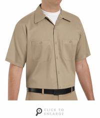 SC40KH Short Sleeve Khaki Wrinkle Resistant Cotton Shirt