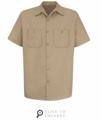 SC40KH Short Sleeve Khaki Wrinkle Resistant Cotton Shirt