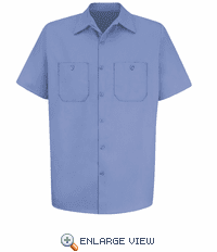 SC40LB Short Sleeve Light Blue Wrinkle Resistant Cotton Shirt
