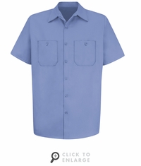SC40LB Short Sleeve Light Blue Wrinkle Resistant Cotton Shirt