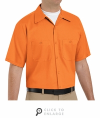 SC40OR Short Sleeve Orange Wrinkle Resistant Cotton Shirt