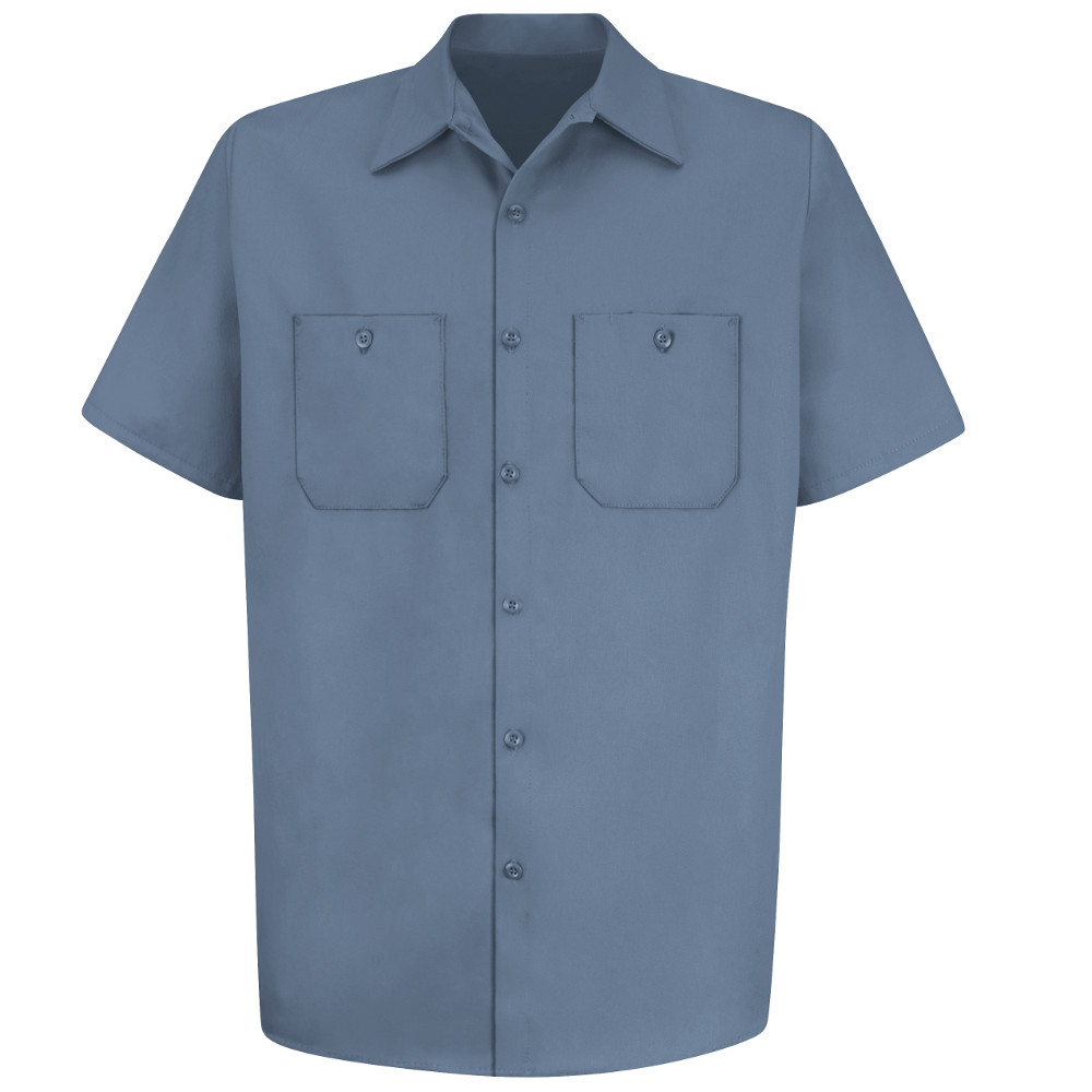 SC40PB Short Sleeve Postman Blue Wrinkle Resistant Cotton Shirt