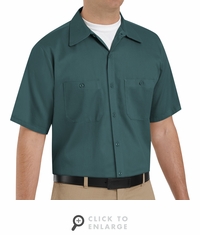 SC40SG Short Sleeve Spruce Green Wrinkle Resistant Cotton Shirt