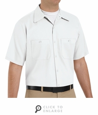 SC40WH Short Sleeve White Wrinkle Resistant Cotton Shirt