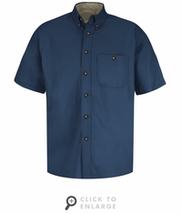 SC64 Short Sleeve Cotton Twill Casual Contrast Shirt (2 Colors)