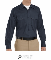 SC70DN Long Sleeve Dark Navy Heavyweight Cotton Twill Workshirt