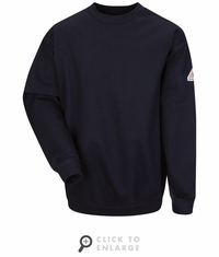 SEC2NV Men's Navy Midweight FR Crewneck Pullover Sweatshirt CAT-2