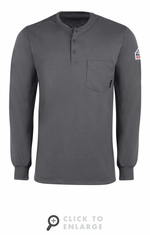 SEL2CH Men's Charcoal Lightweight FR Henley CAT-2