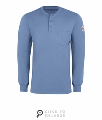 SEL2LB Men's Lt Blue Lightweight FR Henley CAT-2