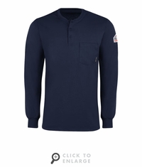 SEL2NV Men's Navy Lightweight FR Henley CAT-2