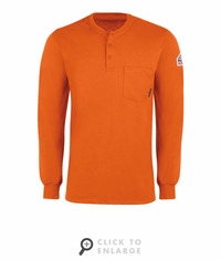 SEL2OR Men's Orange Lightweight FR Henley CAT-2