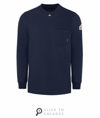 SET2NV Men's Navy Lightweight FR Long Sleeve T-Shirt CAT-2