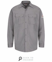 SEW2SY Men's Silver Grey Midweight Excel FR Work Shirt CAT-1