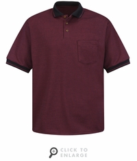 SK52BR Short Sleeve Burgundy/Black Performance Knit Twill Polo Shirt
