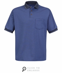 SK52NV Short Sleeve Navy/Med. Blue Performance Knit Twill Polo Shirt