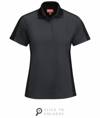 SK53CB Women's Short Sleeve Performance Knit Charcoal/Back Polo