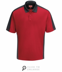 SK54RC Men's Red/Charcaol Short Sleeve Performance Knit Two-Tone Polo