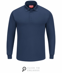 SK6LNV Men's Navy Long Sleeve Performance Knit Polo