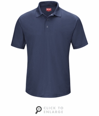 SK74NV  Men's Navy Short Sleeve Performance Knit Gripper-Front Polo