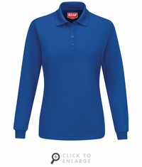 SK7LRB Women's Royal Blue Long Sleeve Performance Knit Polo