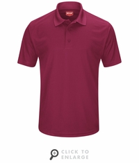 SK96BU Men's Burgandy Short Sleeve Performance Knit Pocketless Core Polo