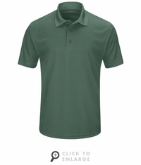 SK96HG Men's Hunter Green Short Sleeve Performance Knit Pocketless Core Polo