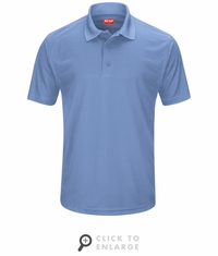 SK96MB Men's Medium Blue Short Sleeve Performance Knit Pocketless Core Polo
