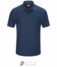 SK96NV Men's Navy Short Sleeve Performance Knit Pocketless Core Polo