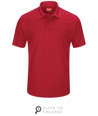 SK96RD Men's Red Short Sleeve Performance Knit Pocketless Core Polo