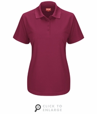 SK97BU Women's Short Sleeve Burgandy Performance Knit Pocketless Core Polo