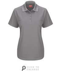 SK97GY Women's Short Sleeve Grey Performance Knit Pocketless Core Polo