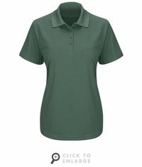 SK97HG Women's Short Sleeve Hunter Green Performance Knit Pocketless Core Polo