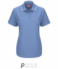 SK97MB Women's Short Sleeve Medium Blue Performance Knit Pocketless Core Polo