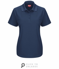 SK97NV Women's Short Sleeve Navy Performance Knit Pocketless Core Polo