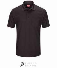 SK98BK Men's Black Short Sleeve Performance Knit Pocket Polo