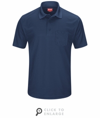 SK98NV Men's Navy Short Sleeve Performance Knit Pocket Polo