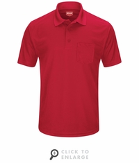 SK98RD Men's Red Short Sleeve Performance Knit Pocket Polo