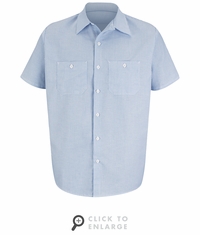 SL20 Short Sleeve Mock Oxford Industrial Stripe Shirt