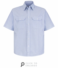SL60 Short Sleeve Mock Oxford Striped Dress Uniforms Shirt