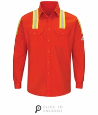 SLAT Men's Midweight FR Enhanced Visibility Uniform Shirt with Silver/Yellow Striping