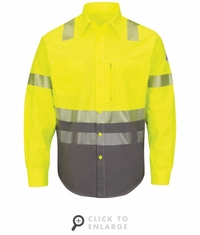 SLB4HG Hi-Visibility Color Block Uniform Yellow/Black Shirt - EXCEL FR&reg;