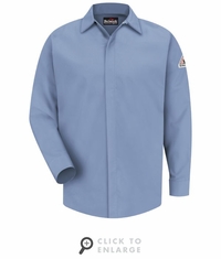 SLS2 Men's Midweight FR Pocketless Concealed-Gripper Work Shirt CAT-2|3 Colors