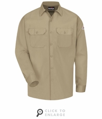 SLW2KH Men's Khaki Midweight Excel FR&reg; ComforTouch&reg; Work Shirt CAT-2