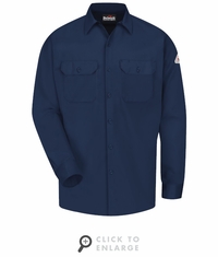 SLW2NV Men's Navy Midweight Excel FR&reg; ComforTouch&reg; Work Shirt CAT-2