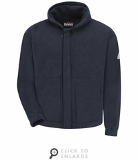SMH6NV Men's Navy Fleece FR Zip-Front Hooded Sweatshirt CAT-2