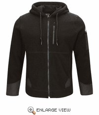SMH8 Men's Black Front Zip Modacrylic Blend Fleece Hoodie CAT-2