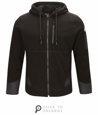 SMH8BK Men's Black Front Zip Modacrylic Blend Fleece Hoodie CAT-2