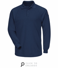 SMP2NV Men's Navy Classic Lightweight FR Long Sleeve Polo CAT-2
